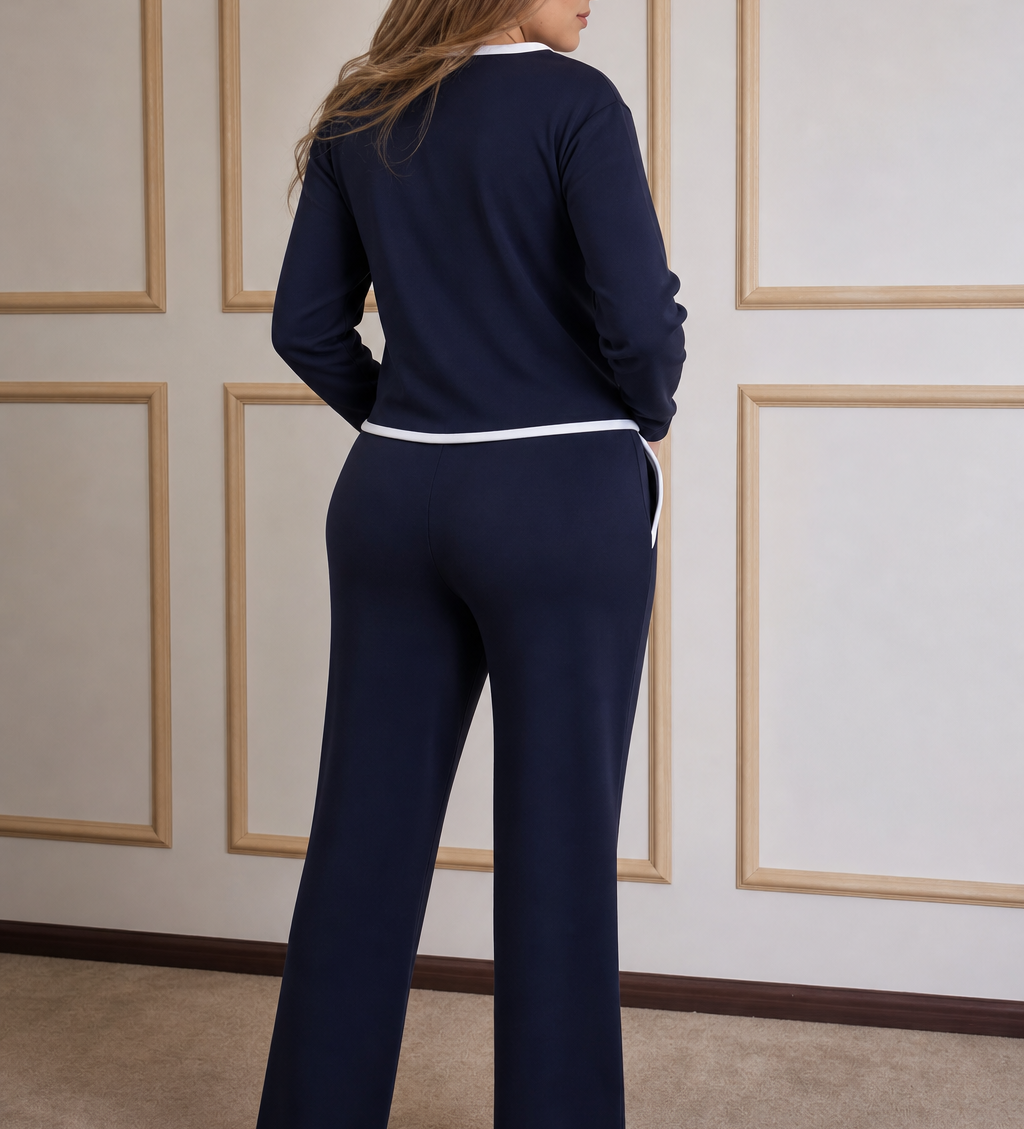 Douceur Pijama Azul Navy - 100% Algodón Peruano Tangüis