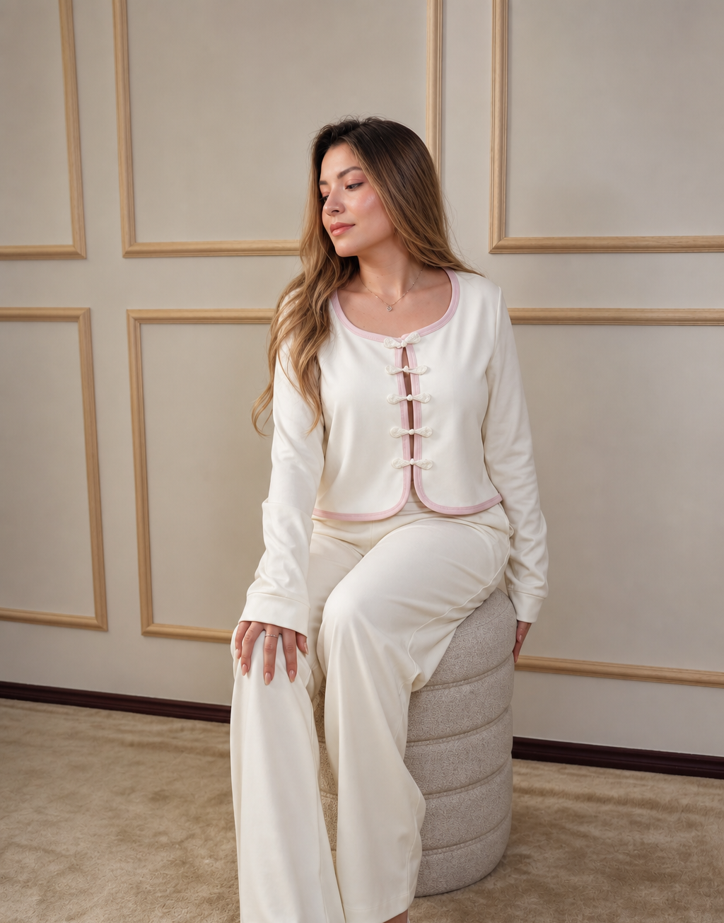 Douceur Pijama Blanca - 100% Algodón Peruano Tangüis